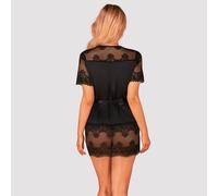 Obsessive Stretto Nero Kimono Maderris IN Setosa Raso Con Bello