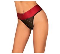 Perizoma Obsessive Tienesy con Fiocco (Rosso-Nero) - L/XL
