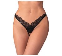 Obsessive - tanga trasparente in pizzo - nero