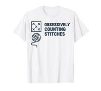 Obsessively Counting Stitches - Filato Divertente per Amanti dell'uncinetto Maglietta