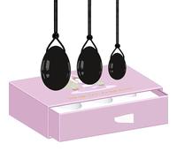 Obsidian Yoni Egg Yoni Wand Set di uova d'amore in pietra naturale uova forate e non forate per esercizi di Kegel Prodotto femminile Uovo forato con scatola