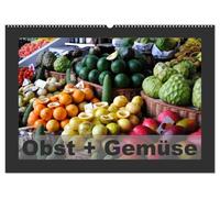 Obst + Gemüse (Wandkalender 2026 DIN A2 quer), CALVENDO Monatskalender: Obstvielfalt pur ! Ein Rundgang auf dem Bauernmarkt in 12 Kalenderblättern.