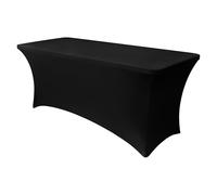 Obstal - Tovaglia in spandex elasticizzato per tavoli pieghevoli standard da 1,8 m, universale, rettangolare, aderente, ideale matrimoni, banchetti e feste, nero, 182,8 x 76,2 cm (lunghezza