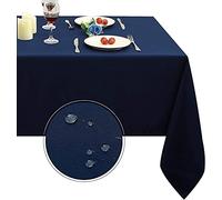 Obstal Tovaglia rettangolare in microfibra, resistente all'olio, a prova di fuoriuscite e impermeabile, tovaglia decorativa per interni ed esterni (colore blu navy, 152 x 213 cm)