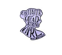 Obstinate Headstrong Girl Pride and Prejudice Jane Austen Citazione Spille smaltate Distintivi Spille da bavero Spille Donne Uomini Gioielli Regali Accessori Pin per Zaini Giacche Cappelli Borse