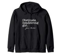 OBSTINATO, Testa Ragazza Jane Austen Citazione Reader Meme Felpa con Cappuccio