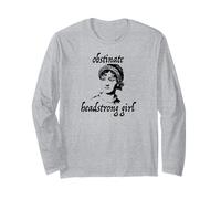 OBSTINATO, Testa Ragazza Jane Austen Citazione Reader Meme Maglia a Manica