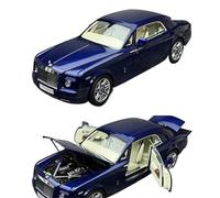 OBTABYBQX Pressofusione 1:18 For Rolls-Royce Phantom Alloy Due Porte Auto Sportiva Retrò Modello In Scala Kit Modellini Auto Lusso Collezione Ricordo(Metal Blue)