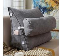 OBTUSS Cuscino a cuneo per lettura e TV, cuscino di supporto lombare con collo regolabile, morbido cuscino rimovibile per testiera e schienale, cuscino di supporto per divano letto