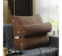 OBTUSS Cuscino da lettura a cuneo con cuscino regolabile per il collo e tasche, cuscino posteriore per divano TV, cuscino per il riposo del letto, cuscino triangolare per testiera e supporto lombare