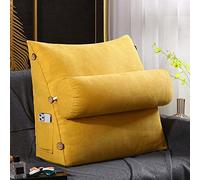 OBTUSS Cuscino da lettura a cuneo con cuscino regolabile per il collo e tasche, cuscino posteriore per divano TV, cuscino per il riposo del letto, cuscino triangolare per testiera e supporto lombare