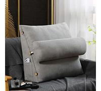 OBTUSS Cuscino da lettura a cuneo con cuscino regolabile per il collo e tasche, cuscino posteriore per divano TV, cuscino per il riposo del letto, cuscino triangolare per testiera e supporto lombare