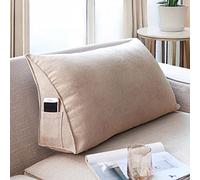 OBTUSS - Cuscino da Lettura Triangolare, Cuscino a Cuneo per Divano e TV, 60x35x20cm, Cuscino di Supporto per Schienale per Letto Divano con Copertura Sfoderabile e Lavabile