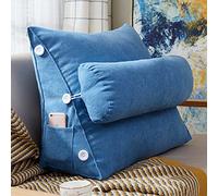 OBTUSS Cuscino per lettura e TV con cuneo, cuscino lombare per schienale con collo regolabile, morbido sfoderabile, testiera per schienale e divano letto