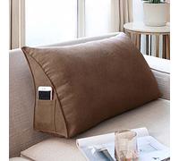 OBTUSS Cuscino triangolare da lettura, per divano e TV, 60 x 35 x 20 cm, cuscino per schienale di divano letto, con fodera rimovibile e lavabile