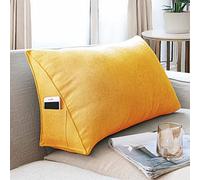 OBTUSS - Cuscino Triangolare da Lettura, Cuscino a Cuneo per Divano e TV, 60x35x20cm, Cuscino di Supporto per Schienale del Letto a Divano, con Fodera Sfoderabile e Lavabile