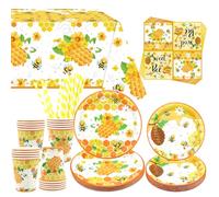 Obussgar Api Party Decorations con piatti, tazze, tovaglioli, tovaglie, cannucce - per 20 persone (api)