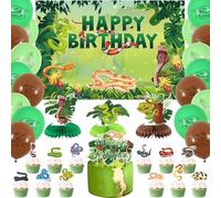 Obussgar Decorazioni per feste di compleanno - Snake Party Supplies tra cui sfondo Happy Birthday, spirali, topper per torte, centerpieces, palloncini (BJ)