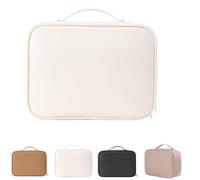 Obviousliy Multi compartment Toiletry Cosmetics Bag, Makeup Bag Women's PU Leather Waterproof, PU Leather Large Capacity, Bathroom Travel Bag Organizer For Women (white)