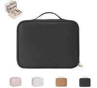 Obviously Multi-compartment Toiletry Cosmetics Bag, Travel Makeup Pouch for Women, Large Capacity & Portable Hanging Toiletry Bag, Bathroom Travel Bag Organizer For Women (Black,One Size)