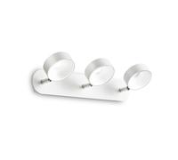IDEAL LUX Plafoniera Moderna Oby PL3 Metallo Bianco 3 Luci Orientabili 18W 3000K Luce Calda