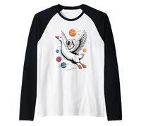 Oca Astronauta Oche Pianeti Sistema Solare Maglia con Maniche Raglan