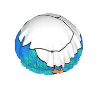 oca bianca allarga le ali cuffia da doccia taglia unica con tessuto impermeabile a doppio strato, adatta per il bagno e la cura della pelle