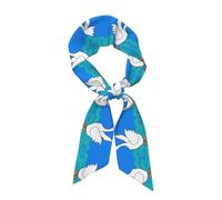 oca bianca allarga le ali Foulard da donna stampato, sciarpa di seta alla moda, adatta come foulard, sciarpa, cravatta o accessorio di abbigliamento
