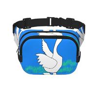 Oca bianca allarga le ali Stampato alla moda marsupio unisex messenger bag, marsupio da viaggio alla moda