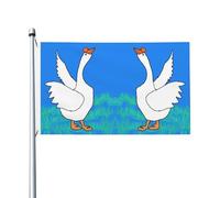 Oca bianca allarga le ali Stampe Bandiera su entrambi i lati 3 x 5FT leggera e resistente al colore con asole Ideale per feste all'aperto e giardini.