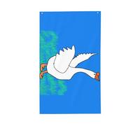 Oca bianca diffondere le sue ali bandiera. Bandiera decorativa per esterni 0,9 x 1,5 m, striscione verticale in poliestere. Adatto per l'uso come decorazione esterna