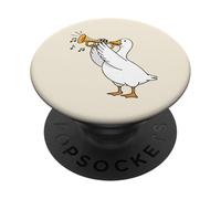 Oca che suona tromba musica divertente amante degli animali uomini donne bambino PopSockets PopGrip Adesivo