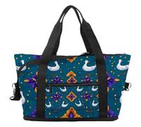 Oca del fumetto della borsa di Duffel della borsa di viaggio, borsa di notte di fine settimana espandibile, borse impermeabili dell'ospedale del totalizzatore della palestra di sport, Multicolore 19