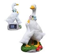 Oca Del Portico Anteriore - Scultura In Resina Alimentata A Energia Solare Per Portico | Statua Animale Da Giardino,Per Proprietari Giardinieri Collezionisti Per Prato Patio Ingresso Feste Balcone Rec