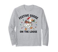 Oca Festiva sul Natale Sciocco Sciolto Maglia a Manica