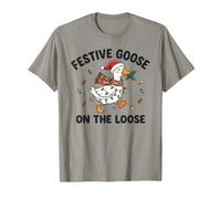 Oca Festiva sul Natale Sciocco Sciolto Maglietta
