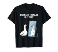 Oca, Guardando, Specchio, Vedere, Clown, Auto Cartone Animato Maglietta