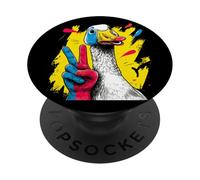 Oca segno della pace retrò pop uccello carattere grafico gesto PopSockets PopGrip Adesivo