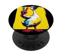 Oca segno della pace retrò pop uccello carattere grafico gesto PopSockets PopGrip Adesivo
