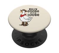 Oca Silly On The Loose Cowboy Divertente Animale Uomini Donne Bambini PopSockets PopGrip Adesivo