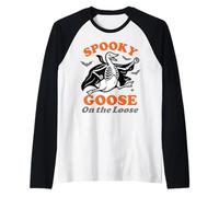 Oca Spaventosa Divertente Oca Scheletro Sciocchi Halloween Maglia con Maniche Raglan