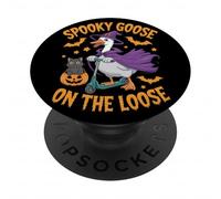 Oca spettrale sulla squadra di costume da strega sciocca di Halloween sciolto PopSockets PopGrip Adesivo