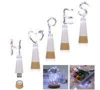 OCACA 3 luci ricaricabili per bottiglie di vino, lucine ideali per eventi interni ed esterni, decorazioni per matrimoni e Natale, luci a corda in rame da 78 pollici con 20 semafori per bottiglie a LE