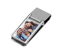 Ocadeau Fermasoldi in metallo argentato con foto personalizzata - Fermasoldi rettangolare personalizzato con la vostra foto