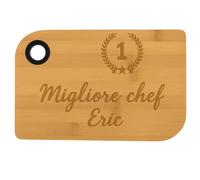 Ocadeau Piccolo tagliere in bambù personalizzato - Tagliere da cucina con incisione testo - Idea regalo personalizzata per mamma, papà o coppia