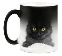 Ocadeau Tazza in ceramica nera termosensibile con foto - Tazza magica nera personalizzata che cambia colore con il calore