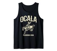 Ocala Florida USA Cowboy e Bucking Horse Design Canotta