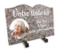 OCAP-FUNERAIRE.COM Targa funebre con foto in plexi personalizzabile con motivo granito 1, diverse dimensioni, spessore 6 mm, personalizzata su più righe, 30 x 20 cm