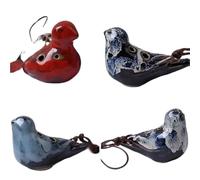 Ocarina 1 Pezzo Di Ocarina In Ceramica A 6 Fori Strumento Dipinto A Mano Adatto Ai Principianti(Red)