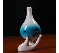 Ocarina 6 fori Alto C Key Tones Gradient Crackle Pattern Smalto Ceramica Ocarina Flauto Strumento musicale Stile bottiglia di vino (Color : Blue in the middle)